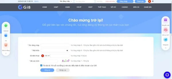 Cách đăng ký Gi8 nhanh chóng để tham gia trải nghiệm